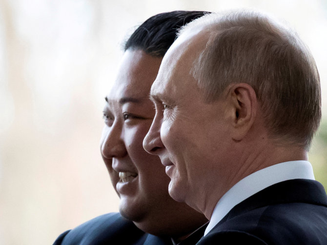 „Reuters“/„Scanpix“ nuotr./Kim Jong Unas, Vladimiras Putinas