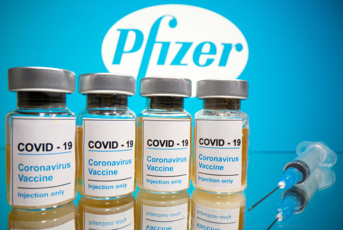 „Reuters“/„Scanpix“ nuotr./„Pfizer“ vakcina nuo koronaviruso (meninė iliustracija)