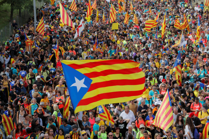 „Reuters“/„Scanpix“ nuotr./Katalonijoje vyksta visuotinis streikas