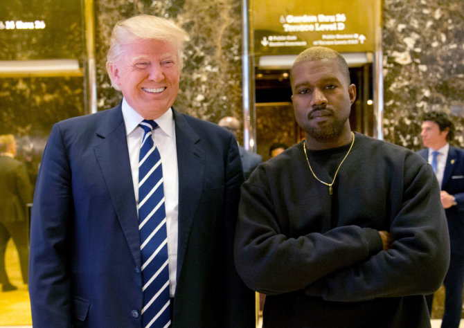 „Scanpix“/AP nuotr./Donaldas Trumpas ir Kanye Westas