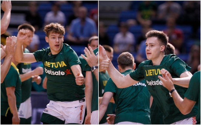 Eriko Ovčarenko / 15min nuotr./Rokas Jokubaitis ir Marekas Blaževičius pirmą kartą žaidė drauge Lietuvos rinktinėje,