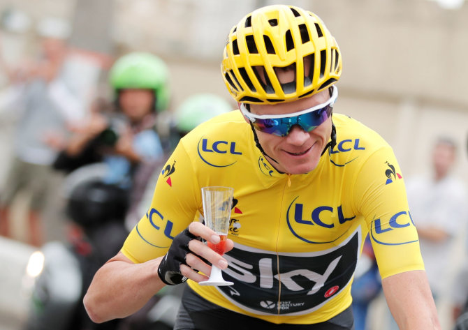 „Scanpix“ nuotr./Chrisas Froome'as triumfavo „Tour de France“ dviračių lenktynėse.