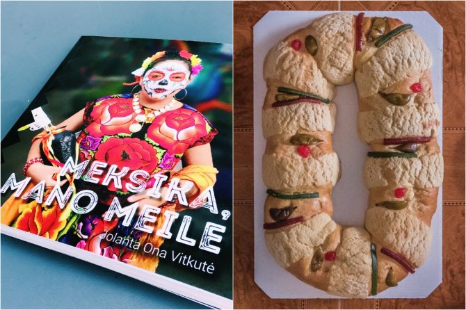 Andrés Cedillo Jr. nuotr./Knygos apie Meksiką viršelis ir meksikietiškas Trijų Karalių pyragas