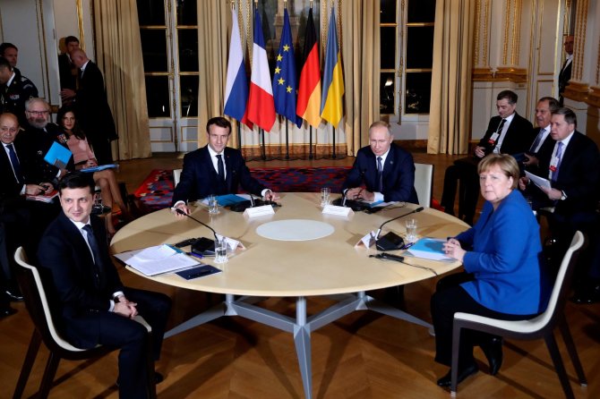AFP/„Scanpix“ nuotr./„Normandijos ketverto“ susitikimas Paryžiuje