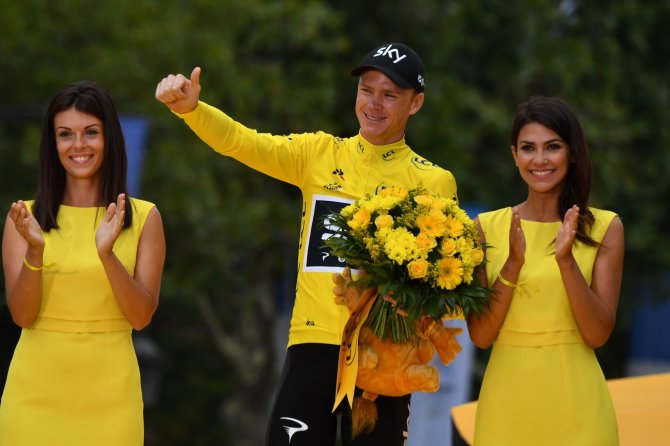 „Scanpix“ nuotr./Chrisas Froome'as triumfavo „Tour de France“ dviračių lenktynėse.