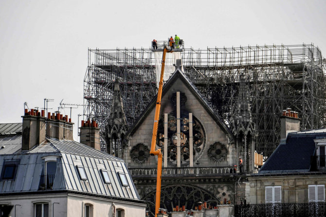 AFP/„Scanpix“ nuotr./Kai kurie darbininkai Dievo Motinos katedroje rūkė