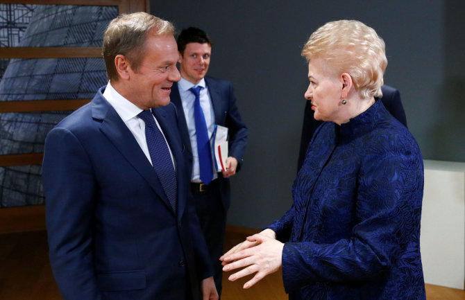 „Reuters“/„Scanpix“ nuotr./Donaldas Tuskas ir Dalia Grybauskaitė
