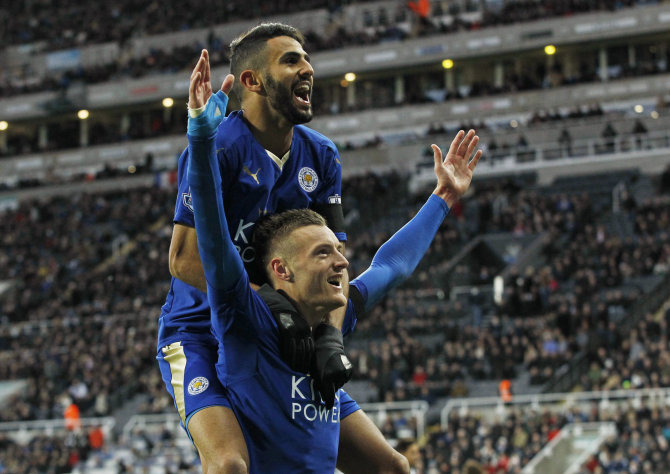 „Reuters“/„Scanpix“ nuotr./Riyadas Mahrezas ir Jamie Vardy