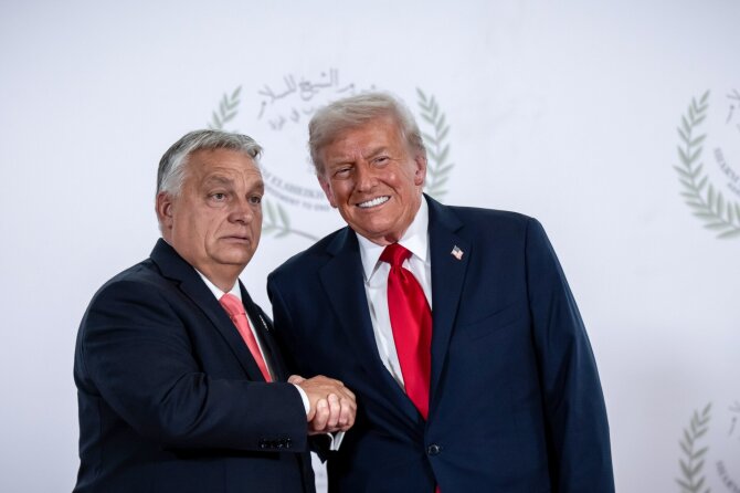 Viktoras Orbanas ir Donaldas Trumpas / Michael Kappeler / dpa/picture-alliance