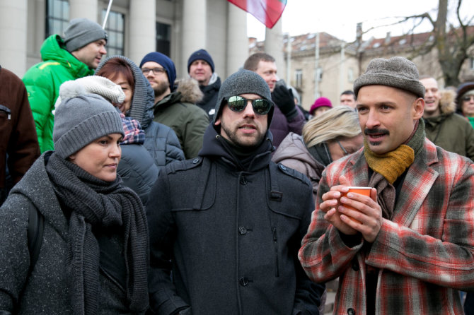 Juliaus Kalinsko / 15min nuotr./Žygimantas Stakėnas su žmona Dovile, Jurgis Didžiulis