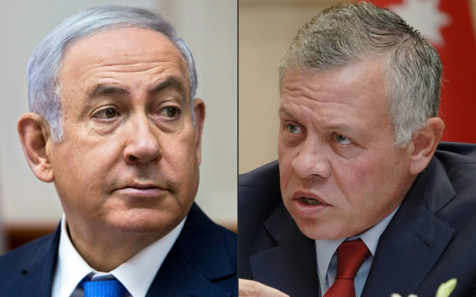 AFP/„Scanpix“ nuotr./B,Netanyahu ir Jordanijos karalius Abdullah II