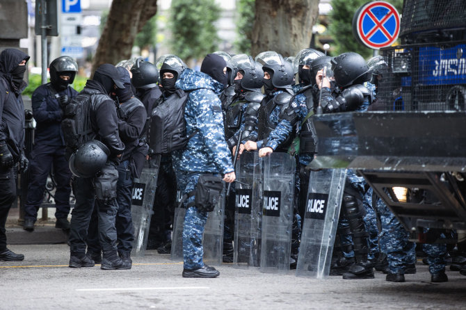 „Scanpix“ nuotr./Protestuotojai Tbilisyje