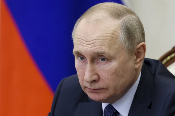 „AP“/„Scanpix“/Rusijos lyderis Vladimiras Putinas Kremliaus žmogaus teisių tarybos posėdžio metu
