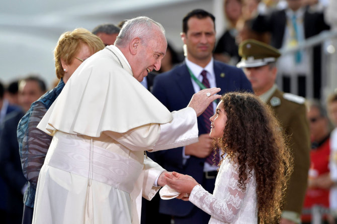 „Reuters“/„Scanpix“ nuotr./Popiežiaus Pranciškaus vizitas Čilėje