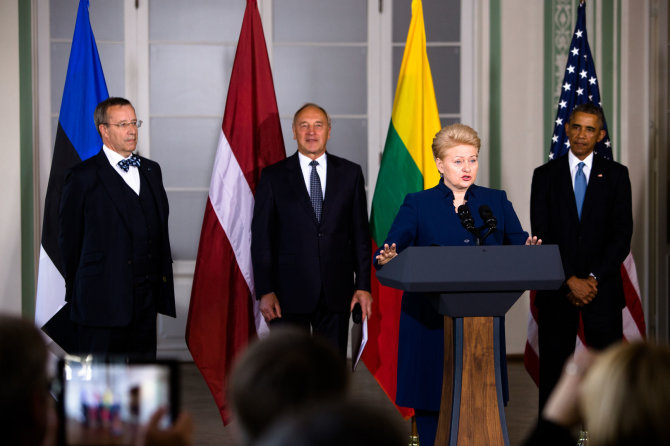 René Velli/ Estijos Prezidento kanceliarijos nuotr./D.Grybauskaitės vizitas Taline, kur Baltijos šalių prezidentai susitiko su B.Obama
