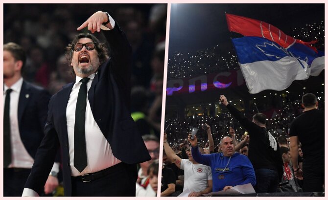 „Scanpix“ nuotr./Andrea Trinchieri sulaukė „Crvena zvezda“ sirgalių atakos.