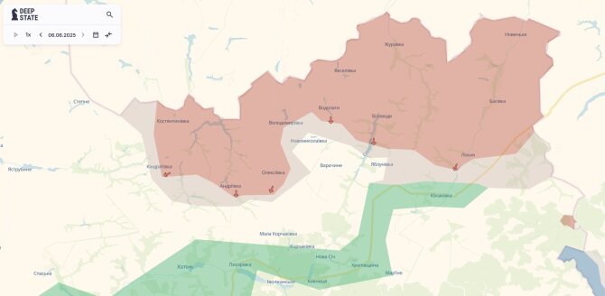 deepstatemap.live žemėlapis/Situacija į šiaurę nuo Sumų
