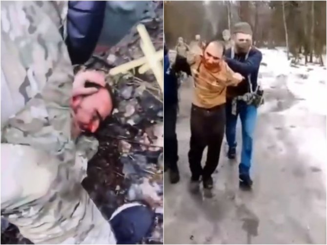 Kadrai iš vaizdo įrašų/Rusijos saugumo tarnybos įtariamajam išpuolio Maskvoje teroristui nupjovė ausį ir liepė ją suvalgyti