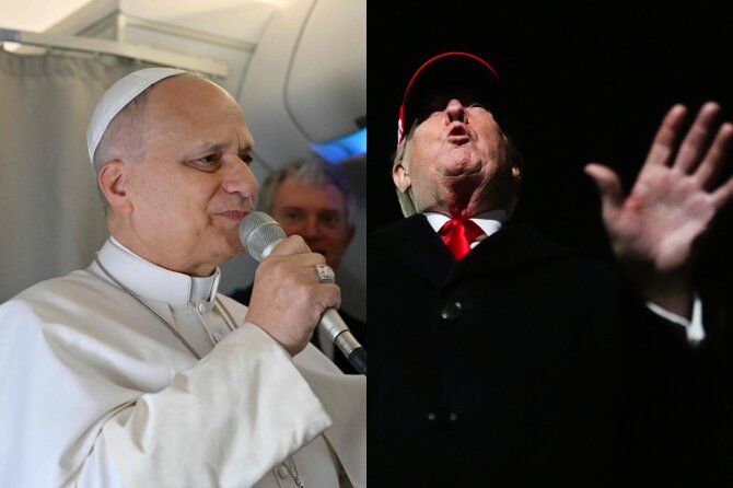 AFP/Scanpix/AP/Popiežius Leonas XIV, Donaldas Trumpas