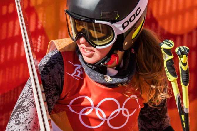 Vytauto Dranginio/LTOK nuotr./Ieva Januškevičiūtė startavo greitojo slalomo varžybose Pjongčange.