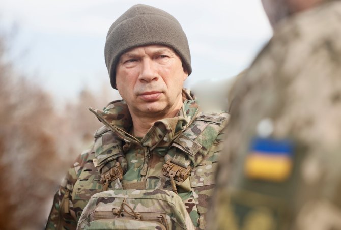 Ukrainos ginkluotųjų pajėgų generalinis štabas/ „Facebook“/Ukrainos ginkluotųjų pajėgų vyriausiasis vadas Oleksandras Syrskis
