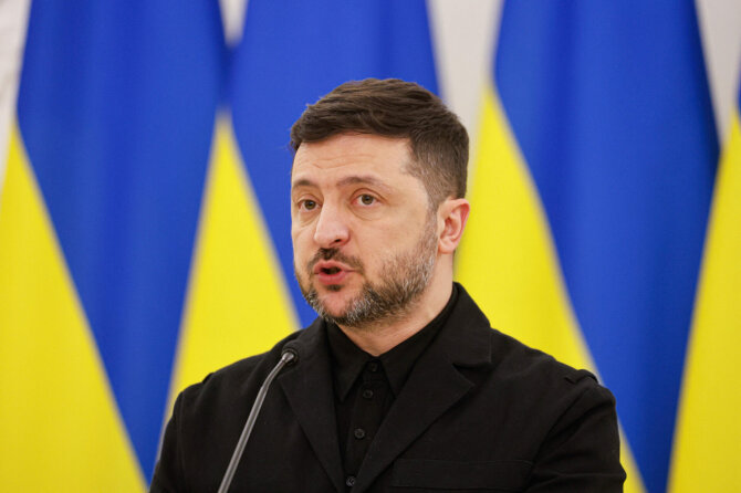 Volodymyras Zelenskis / PETRAS MALUKAS / AFP