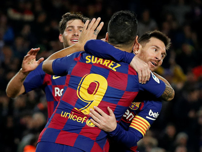 „Reuters“/„Scanpix“ nuotr./Luisas Suarezas ir Lionelis Messi