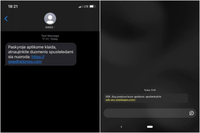 Virtualus patrulis/Facebook/Sukčių siunčiamos SMS žinutės