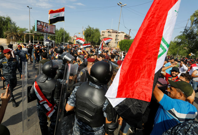 „Reuters“/„Scanpix“ nuotr./Antivyriausybiniai protestai Bagdade