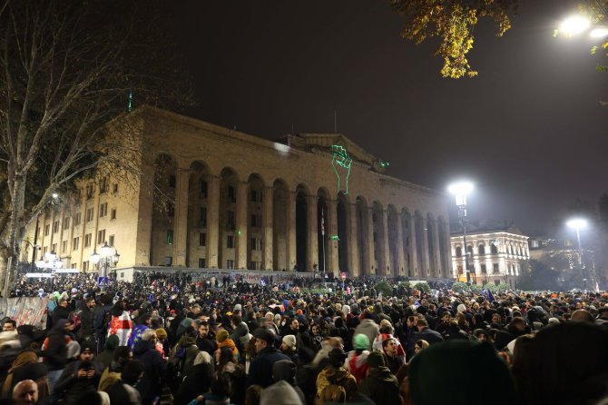 „Scanpix“/AP nuotr./Protestai Sakartvele