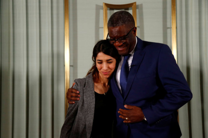 „Reuters“/„Scanpix“ nuotr./Nadia Murad ir Denisas Mukwege
