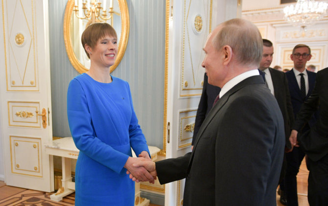„Scanpix“ nuotr./K.Kaljulaid ir V.Putino susitikimas Maskvoje
