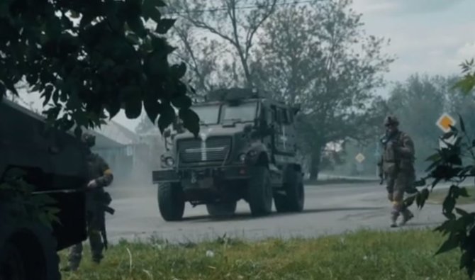 Kadras iš vaizdo įrašo/Rusijos savanorių korpuso reidas į Belgorodo sritį