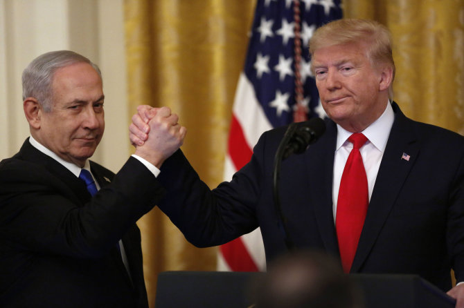 „Scanpix“/„SIPA“ nuotr./Benjaminas Netanyahu, Donaldas Trumpas