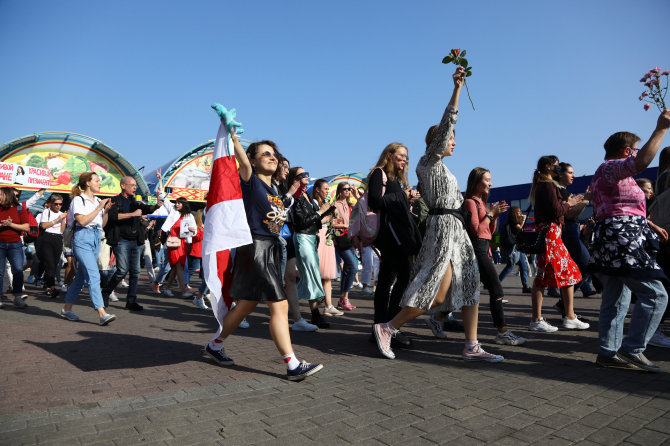 „Reuters“/„Scanpix“ nuotr./Protestai Baltarusijoje