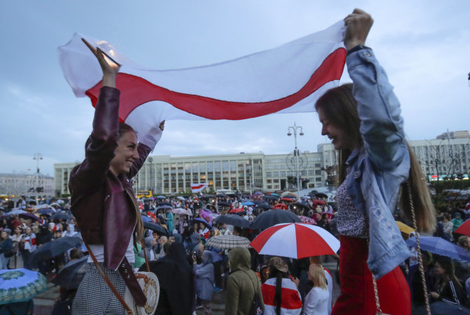 „Scanpix“/AP nuotr./Protestas Minske