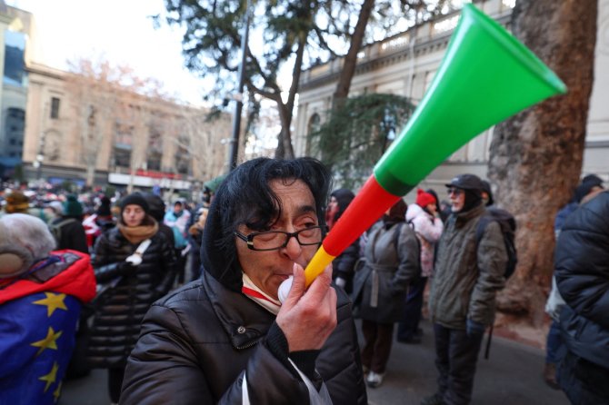 AFP/„Scanpix“ nuotr./Protestai Sakartvele