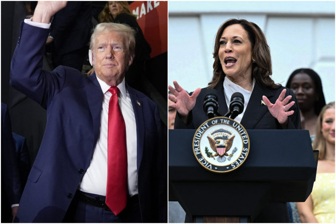 „Scanpix“ nuotr./Donaldas Trumpas ir Kamala Harris