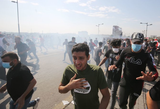 „Reuters“/„Scanpix“ nuotr./Antivyriausybiniai protestai Bagdade