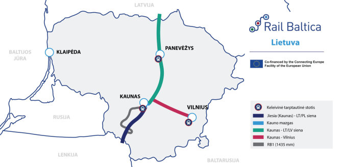 Rail Baltica nuotr./„Rail Baltica“ žemėlapis
