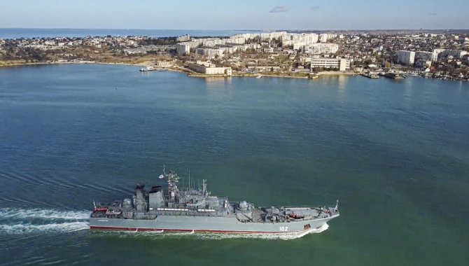 „Scanpix“ nuotr./Rusijos karo laivas