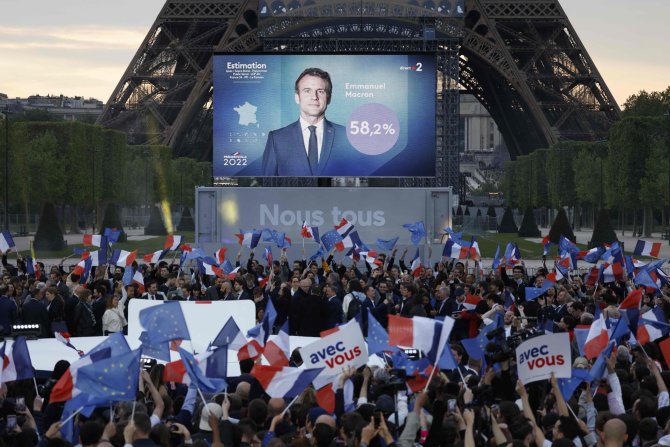 AFP/„Scanpix“ nuotr./Emmanuelis Macronas laimėjo prezidento rinkimus