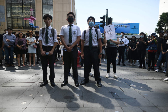 AFP/„Scanpix“ nuotr./Jaunimo protestas Honkonge