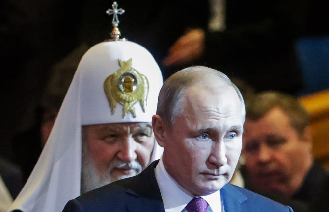 „Scanpix“ nuotr./Patriarchas Kirilas ir Vladimiras Putinas