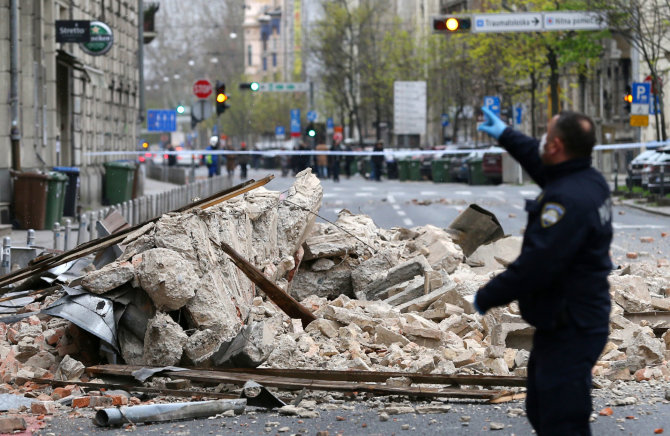 „Reuters“/„Scanpix“ nuotr./Žemės drebėjimo padariniai Zagrebe