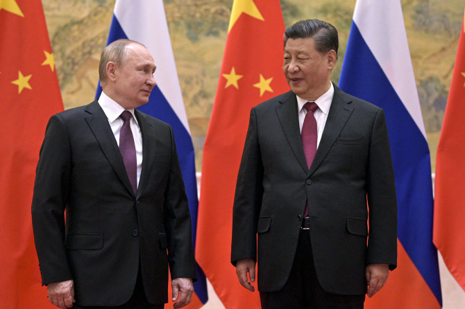 „Scanpix“ nuotr./Vladimiras Putinas ir Xi Jinpingas