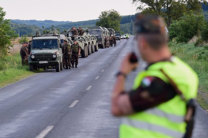 AFP/„Scanpix“ nuotr./Vengrijos kariai pasienyje su Kroatija