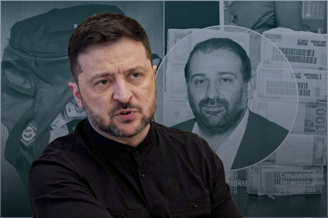15min montažas/Volodymyras Zelenskis prabilo apie į „atkatų“ skandalą įsivėlusį buvusį verslo partnerį