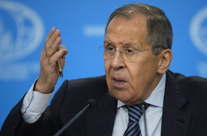 „AP“/„Scanpix“/Rusijos užsienio reikalų ministras Sergejus Lavrovas