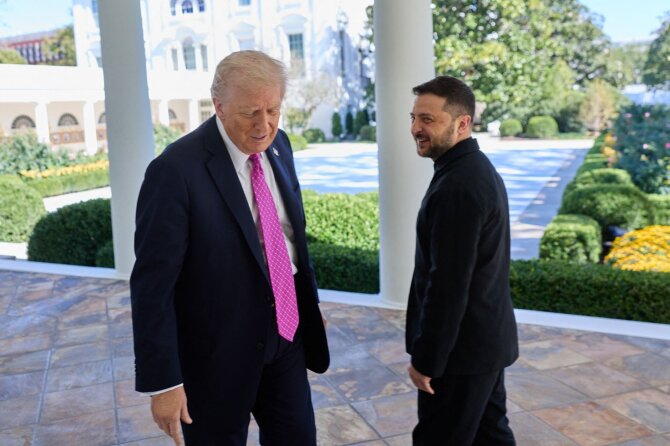 D. Trumpas ir V. Zelenskis / HANDOUT / AFP